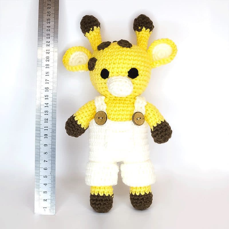 عروسک بافتنی حیوانات طرح زرافه سفید yellow giraffe — تصویر ۲