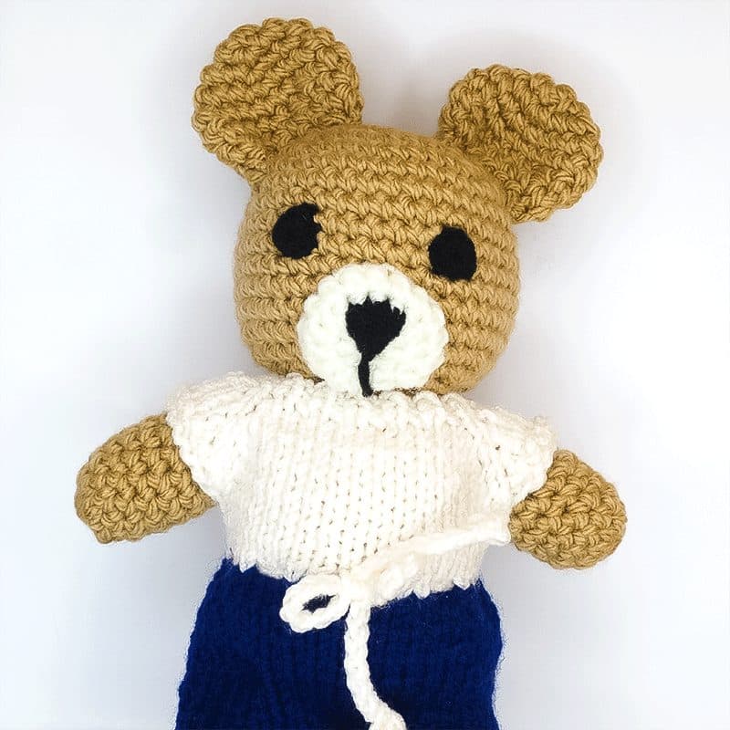عروسک بافتنی حیوانات طرح خرس قهوه ای brown bear — تصویر ۳