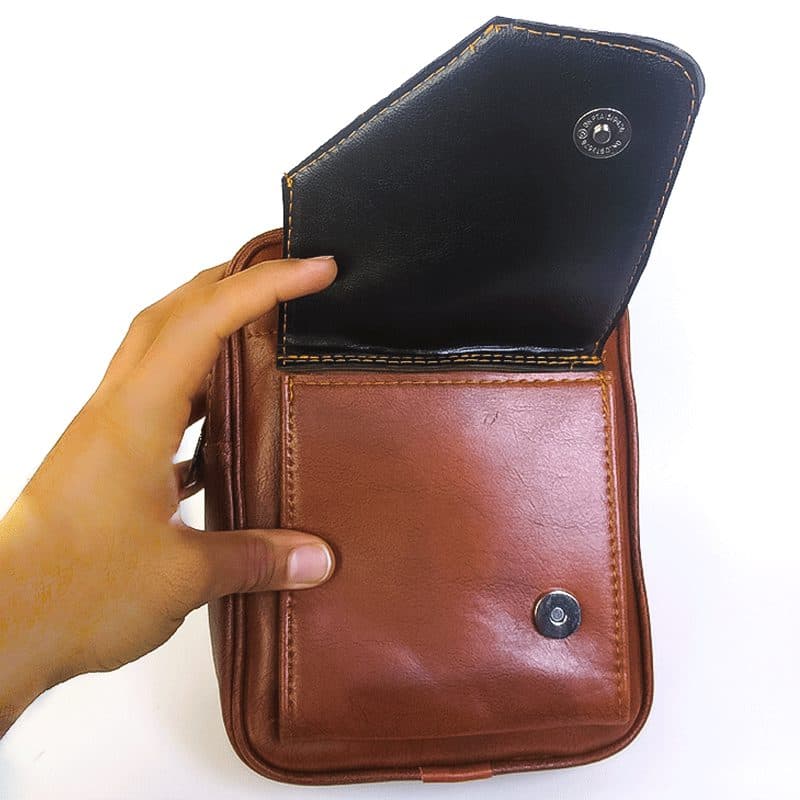کیف مردانه چرمی، دستی و دوشی jeep brown — تصویر ۳