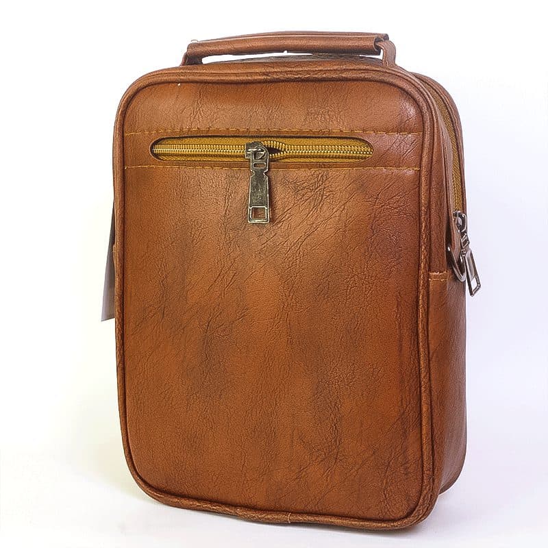 کیف مردانه چرمی، دستی و دوشی jeep brown — تصویر ۴