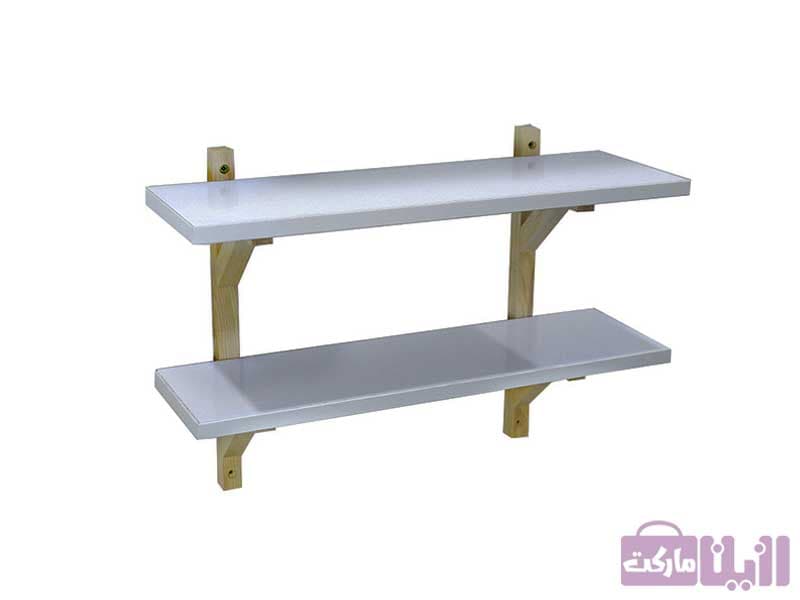 شلف دیواری MDF پایه چوبی مدل دو طبقه کد ۰۱۱ — تصویر ۵