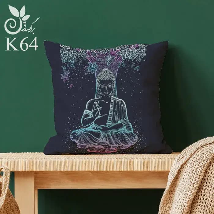 کوسن مخمل طرح بودا کد 64 — تصویر ۵