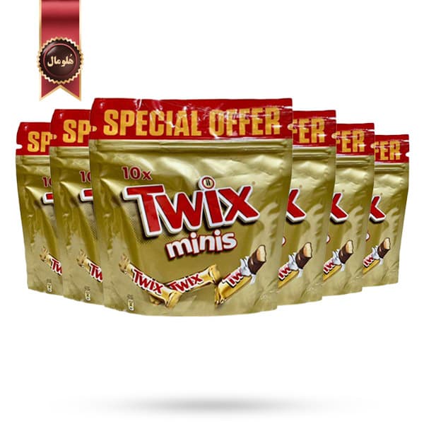 6 بسته شکلات مینی تویکس Twix وزن 200 گرم پک 2 تایی (اورجینال)