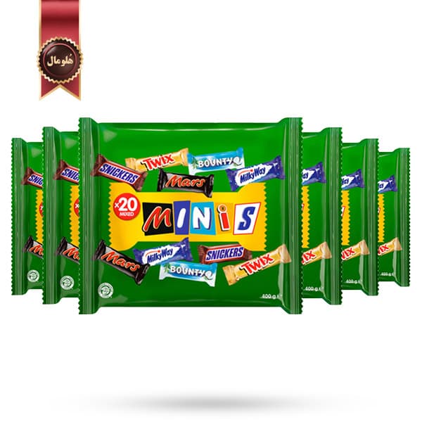 6 بسته شکلات مینیز مارس Mars Minis مدل میکس Mixed وزن 400 گرم (اورجینال)