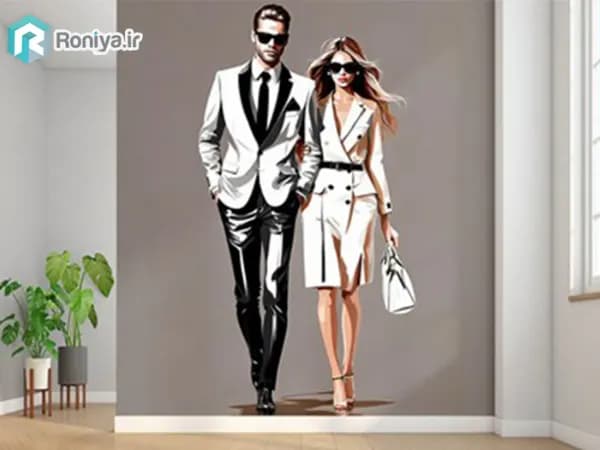 پوستر دیواری طرح زوج مدل برای بوتیک