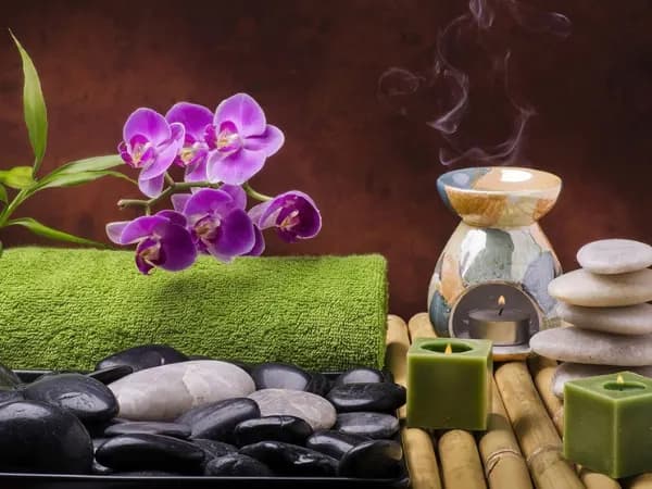 پوستر دیواری ماساژ طرح گل بنفش — تصویر ۲