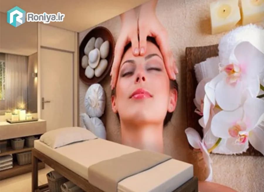 پوستر دیواری ماساژ طرح فیشیال و جوانسازی