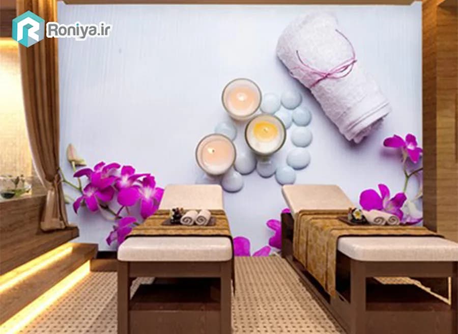 پوستر دیواری ماساژ طرح شکوفه و اسپا
