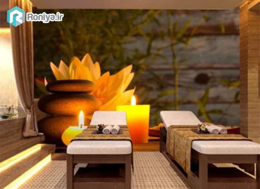 پوستر دیواری برای سالن ماساژ طرح شمع