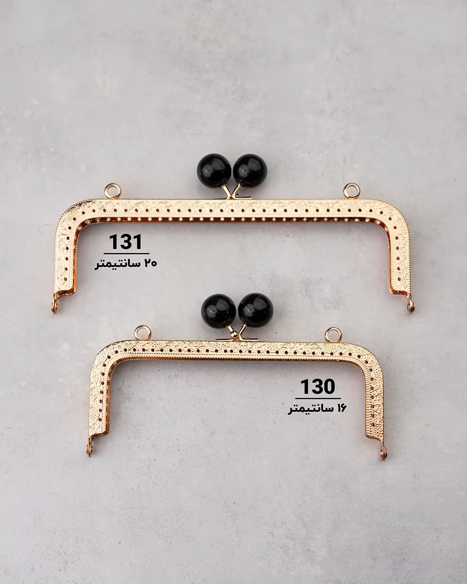 دهانه مروارید مشکی مستطیل طلایی — تصویر ۲