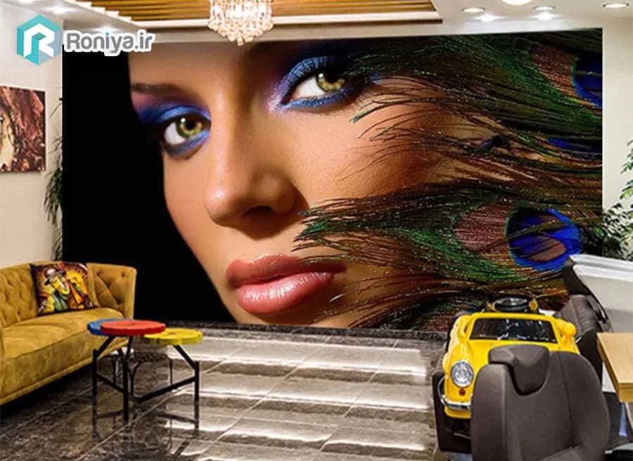 پوستر دیواری سه بعدی آرایشگاه طرح میکاپ