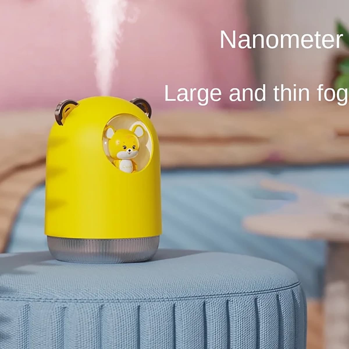 دستگاه بخور سرد عروسکی طرح خرس مدل Mini Cute Portable Air Humidifier H₂O 300ml — تصویر ۳