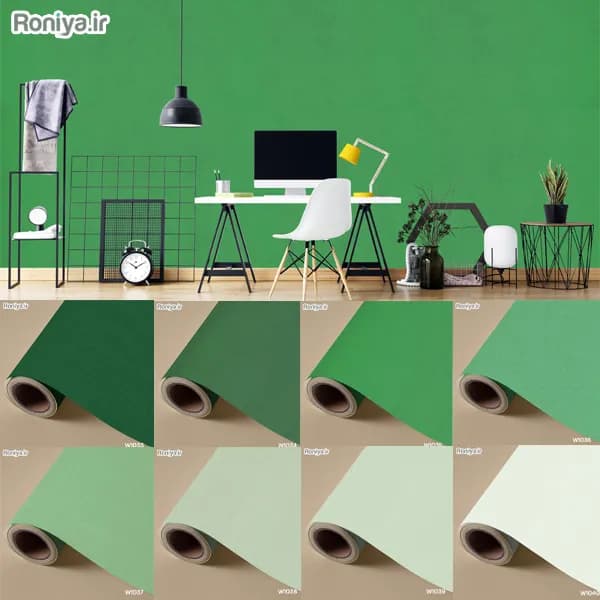 کاغذ دیواری ساده سبز رنگ (8 رنگ)