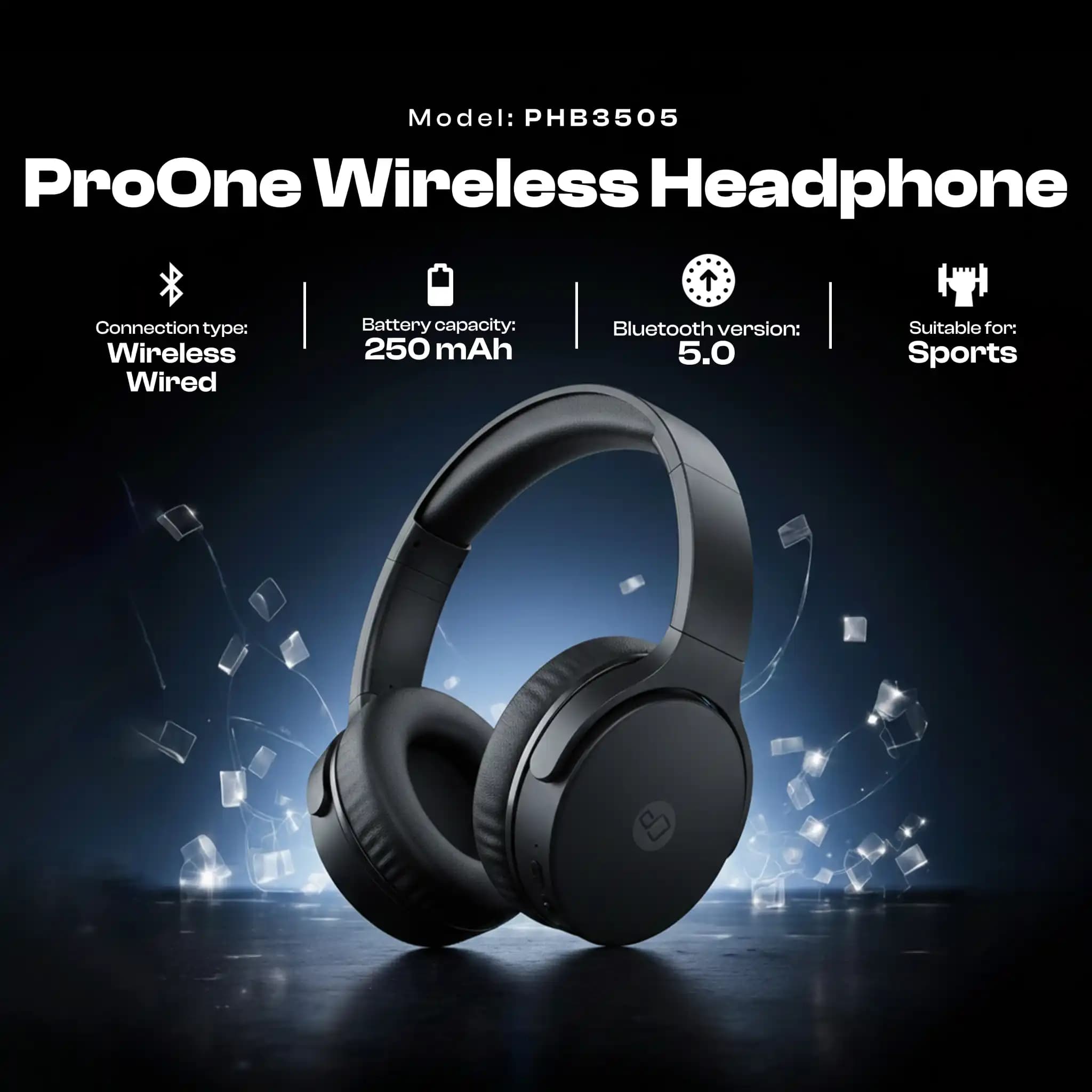 هدفون بلوتوثی ProOne مدل PHB3505 — تصویر ۳
