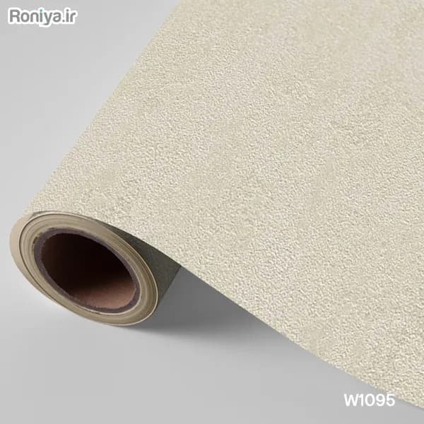 کاغذ دیواری شیری ساده مایل به کرم W1095
