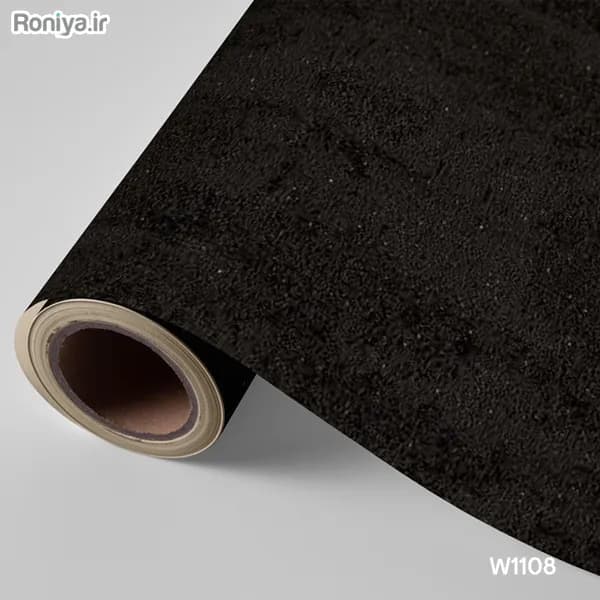 کاغذ دیواری ساده مشکی با شاین نقره ای W1108