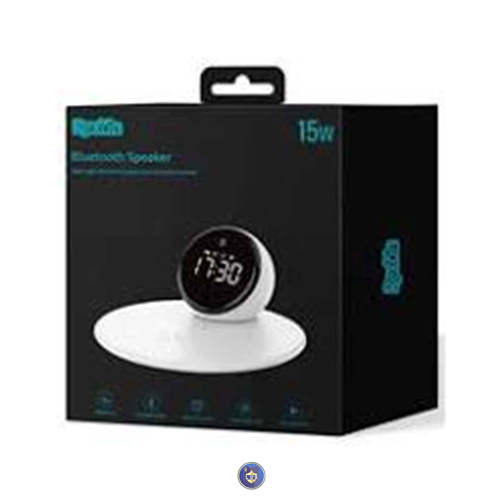 اسپیکر بلوتوثی، شارژر وایرلس و ساعت رومیزی رکسین مدل REX-W17 — تصویر ۲