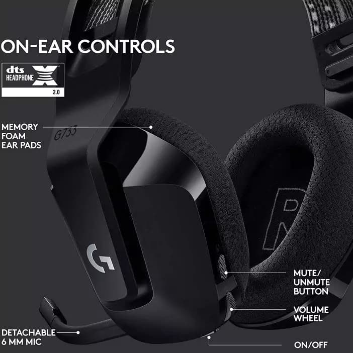 هدست گیمینگ لاجیتک G733 Black — تصویر ۷