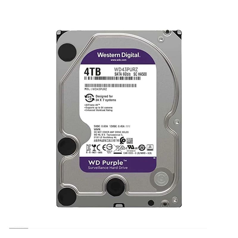 هارد دیسک اینترنال ظرفیت 4TB وسترن دیجیتال بنفش گارانتی اصلی