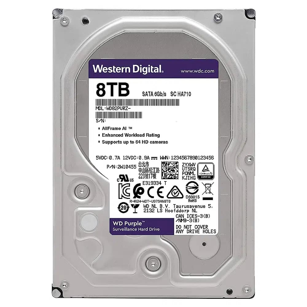 هارد دیسک اینترنال ظرفیت 8TB وسترن دیجیتال بنفش گارانتی اصلی