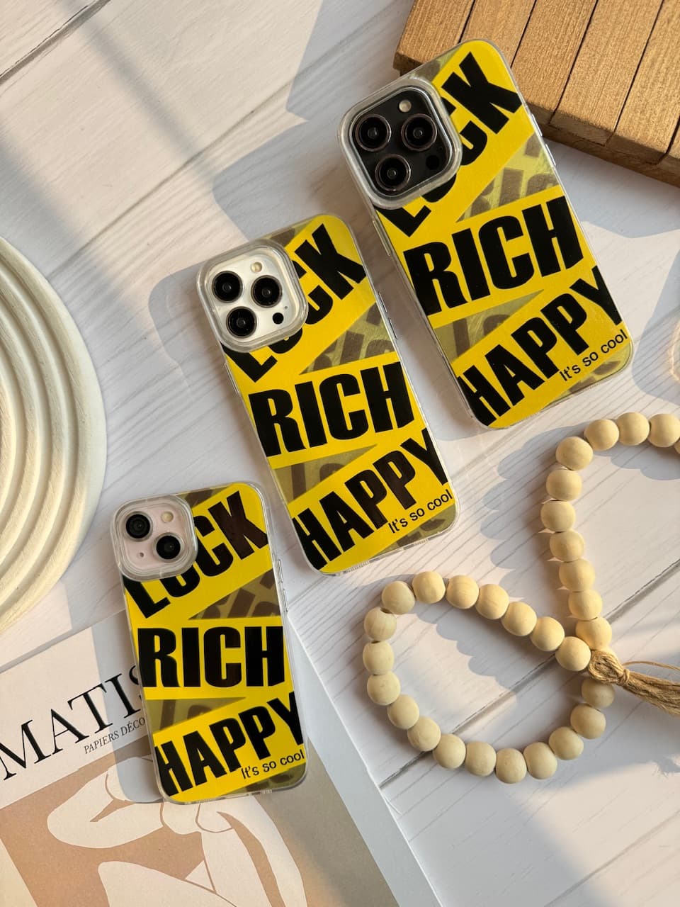 قاب گوشی LUCK , RICH , HAPPY آیفون — تصویر ۴