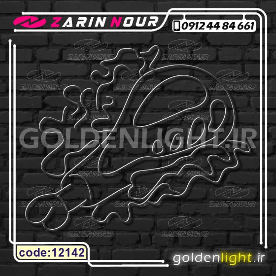 تابلو نئون طرح مرغ سوخاری (کد12142) + فایل کورل (ال ای دی LED و neon) — تصویر ۳