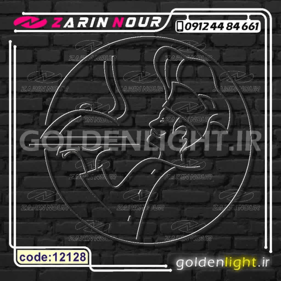 تابلو نئون طرح سر آشپز (کد12128) + فایل کورل (ال ای دی LED و neon سرآشپز) — تصویر ۳