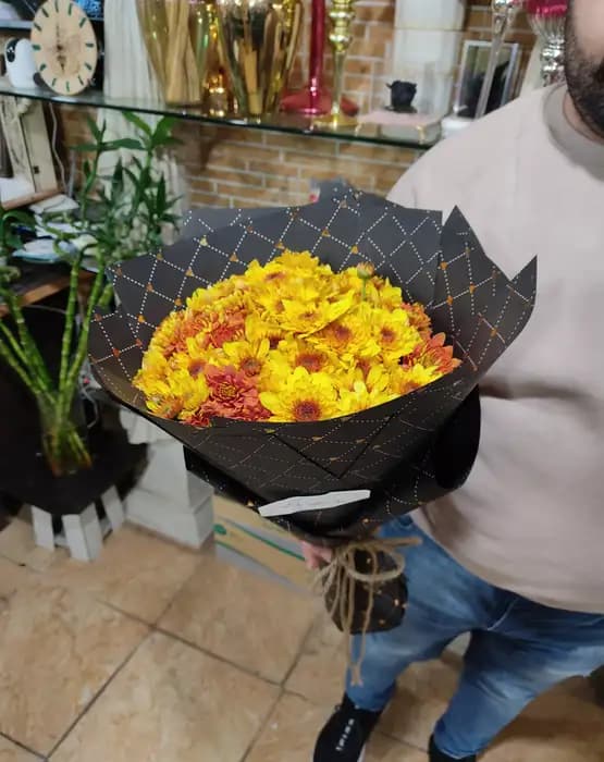 دسته گل گرد داوودی مینیاتوری طرح رسپینا