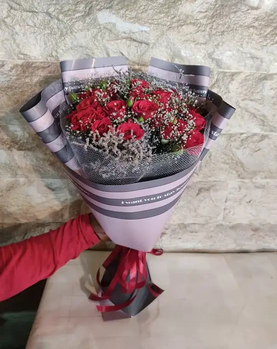 دسته گل مینیمال یک طرفه طرح شقایق