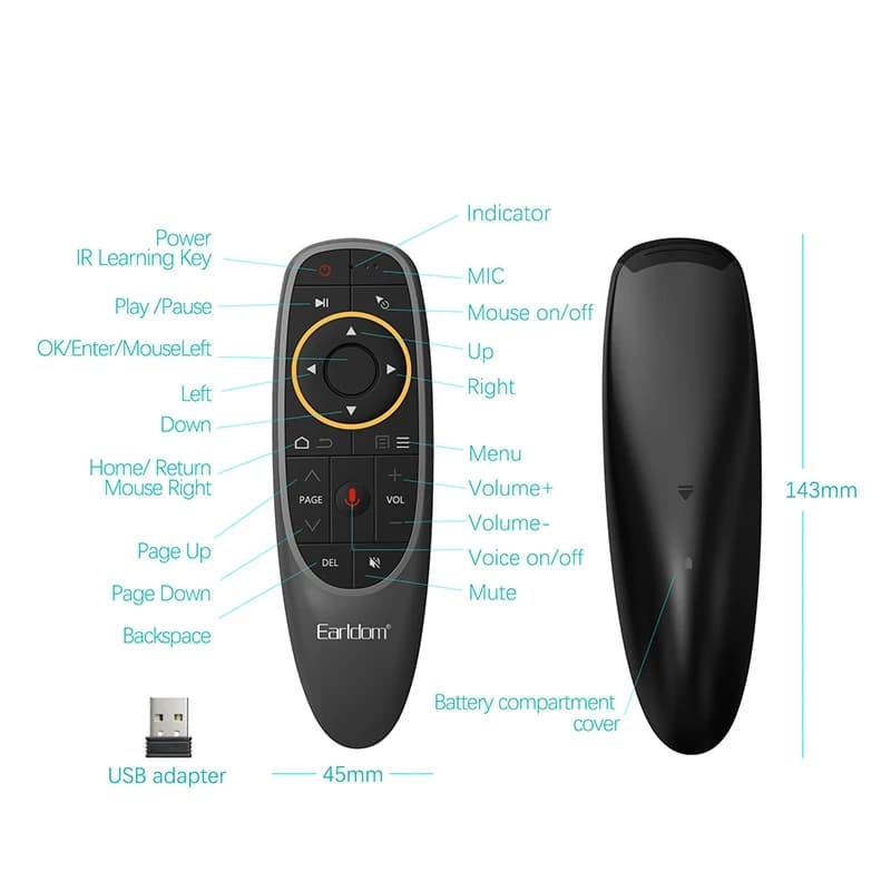 ریموت کنترل ایر موس ارلدام مدل Earldom Air Remote Mouse Rm01 — تصویر ۳
