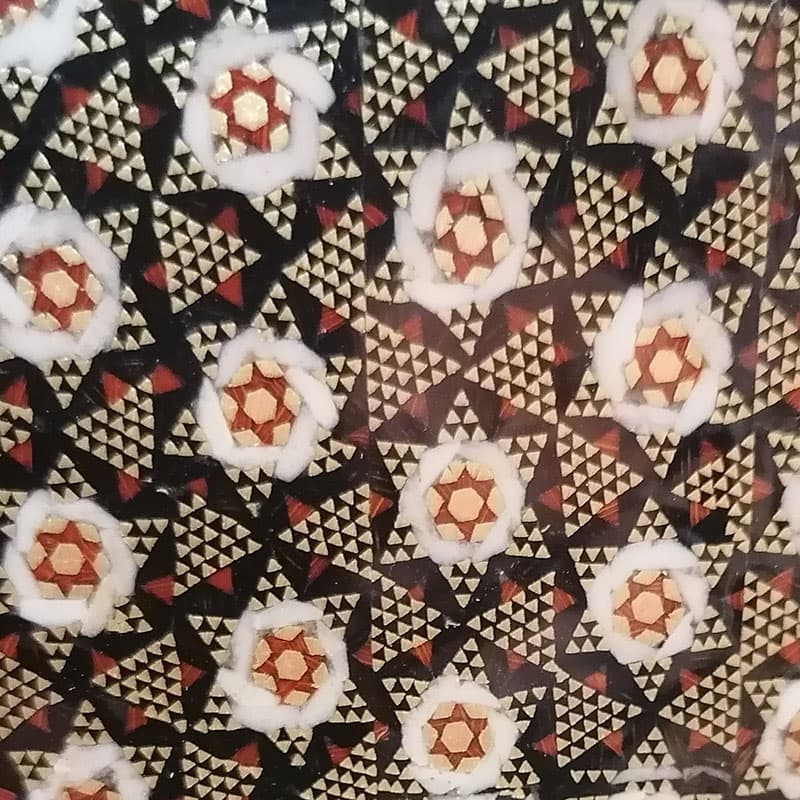 ست سه تیکه پذیرایی خاتم کاری جادستمال بلک پره وارو — تصویر ۵