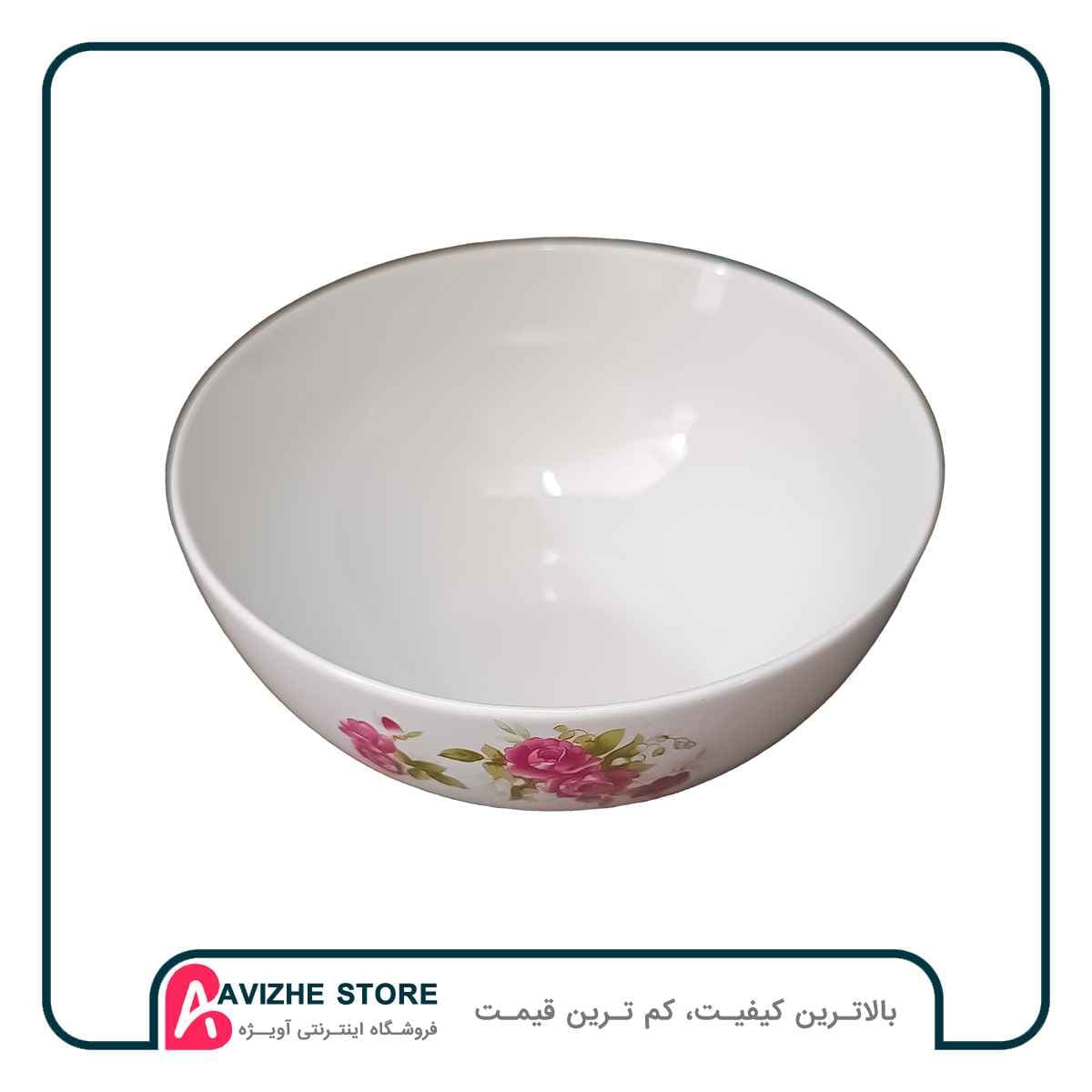 کاسه آبگوشت خوری چینی گلسرخی لب طلا 6عددی — تصویر ۴