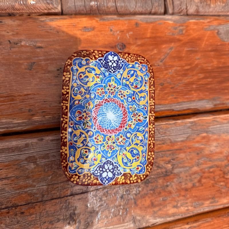 جعبه خاتم کاری جاکارتی کشویی مدل مینیاتور اسلیمی 2 — تصویر ۷