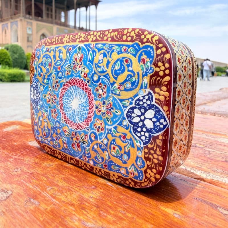 جعبه خاتم کاری جاکارتی کشویی مدل مینیاتور اسلیمی 2 — تصویر ۶
