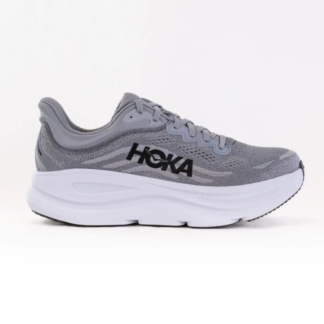 کفش کتونی مردانه هوکا باندی 9 Hoka Bondi مسترکوالیتی رنگ طوسی سفید کد2424