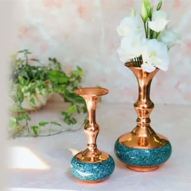 گلدان فیروزه کوبی شلغمی