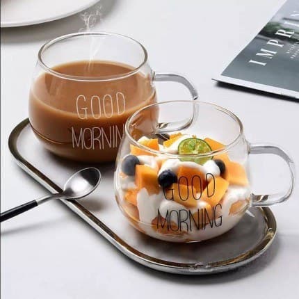لیوان پیرکس تپلی گودمورنینگ good morning — تصویر ۲