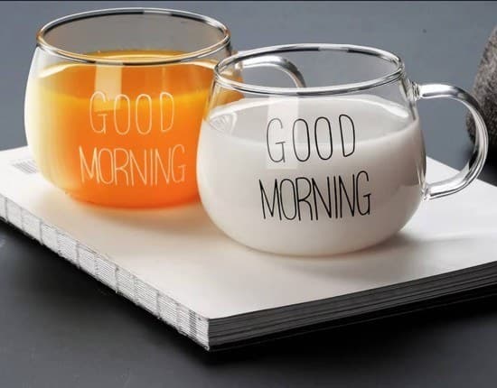 لیوان پیرکس تپلی گودمورنینگ good morning — تصویر ۳