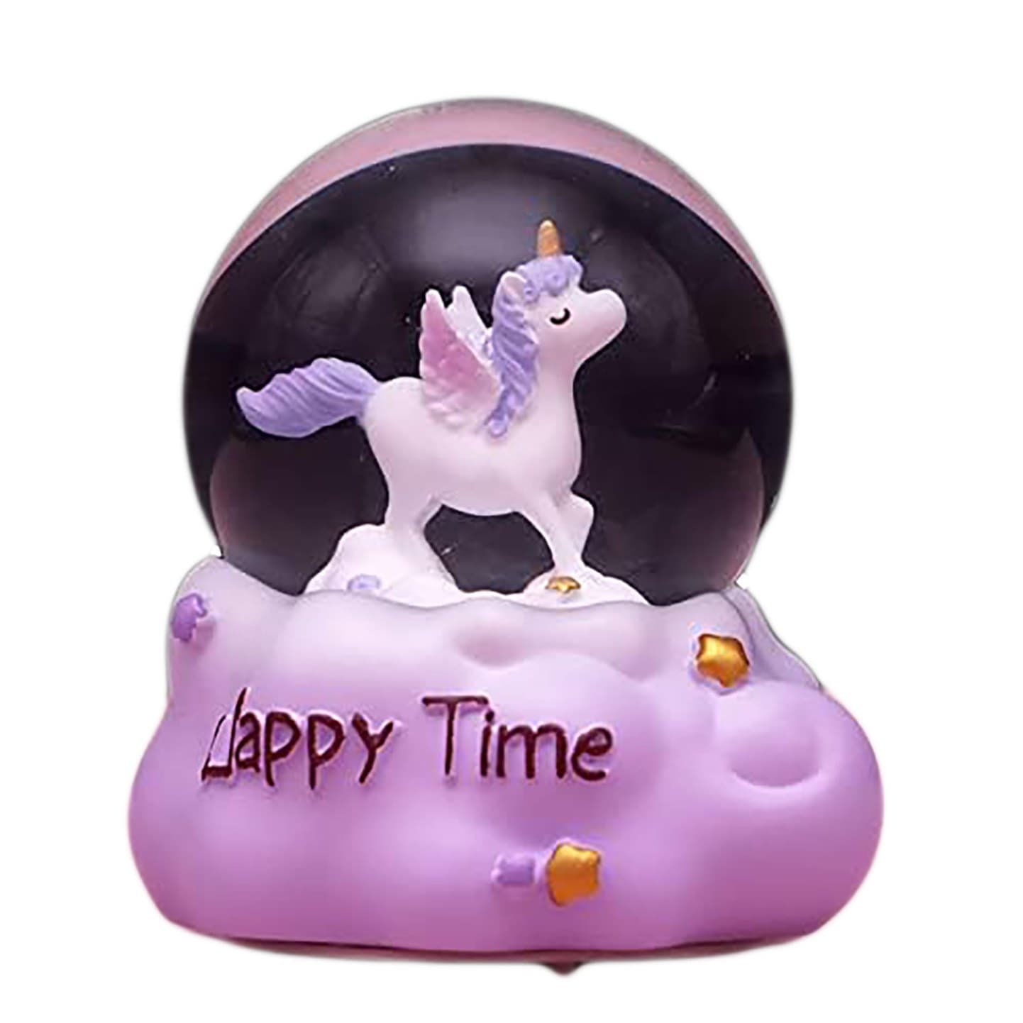 گوی برفی ریز چراغ دار یونیکورن HAPPY TIME – چشم بسته بنفش