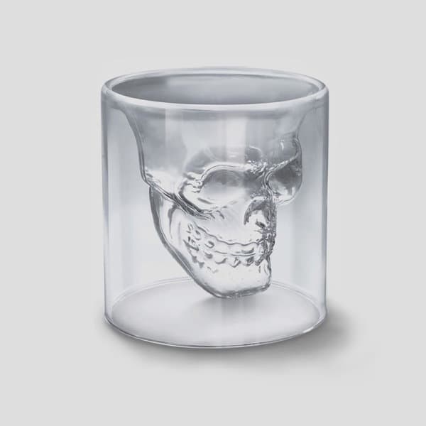 شات دوجداره شفاف طرح جمجمه