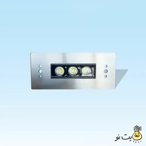 چراغ توکار استخری مستطیل استیل تک رنگ 3 وات Ledman