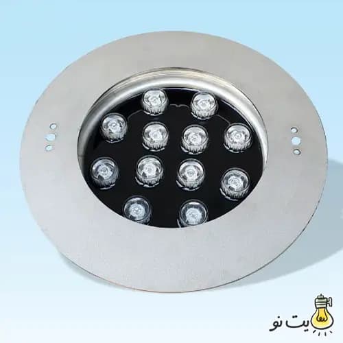 چراغ توکار استخری استیل تک رنگ 24 وات Ledman