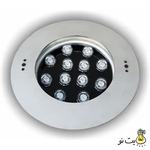 چراغ توکار استخری استیل تک رنگ 24 وات Ledman — تصویر ۳