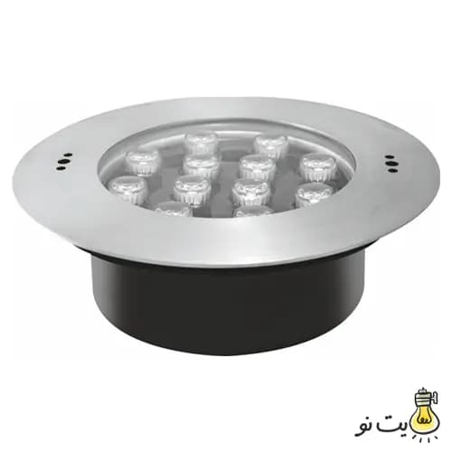 چراغ توکار استخری استیل تک رنگ 24 وات Ledman — تصویر ۲