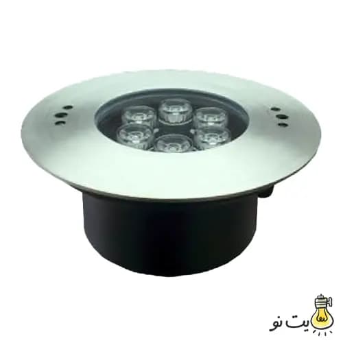 چراغ توکار استخری استیل تک رنگ 12 وات Ledman — تصویر ۲