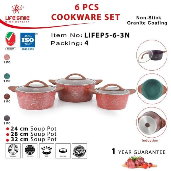 سرویس قابلمه ۶ تیکه لایف اسمایل مدل LIFEP5-6-3N