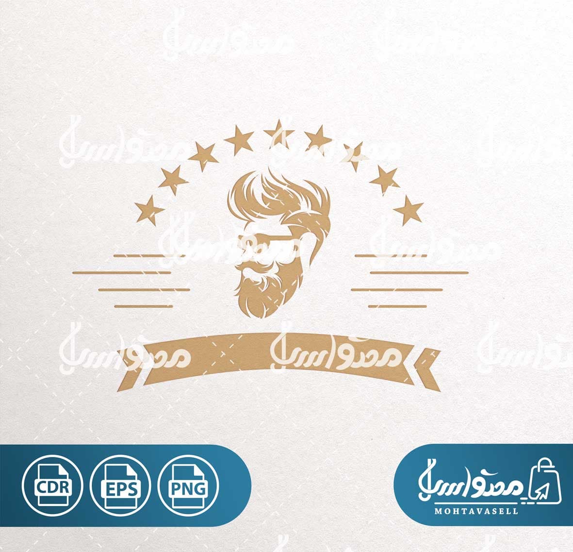 طرح وکتور آماده لوگو آرایشگاه مردانه مدل مو ی مردانه