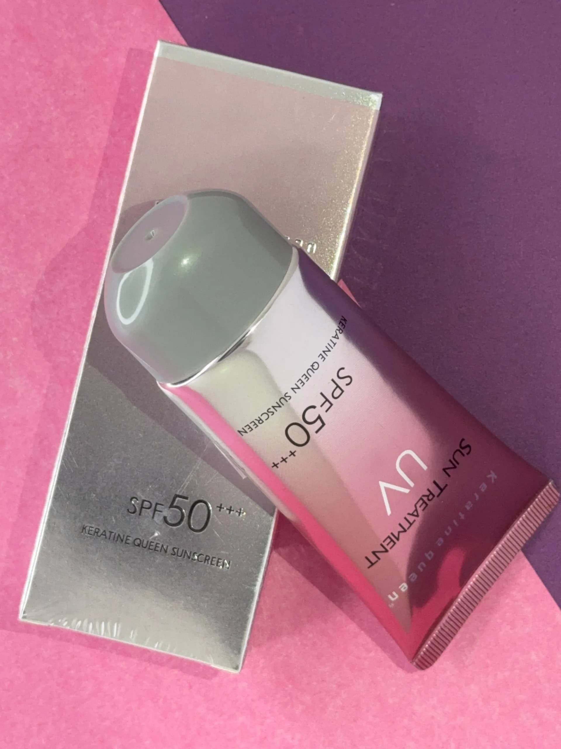 ضد آفتاب بی رنگ کراتین کوئین مدل UV SPF50 — تصویر ۹