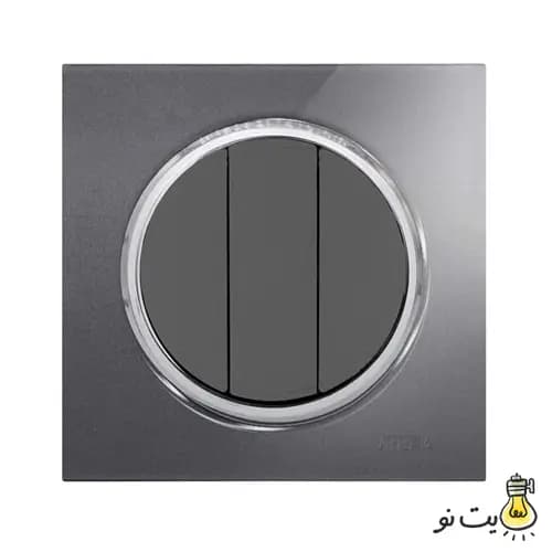 کلید و پریز ویرا مدل آلفا اسپرت نوک مدادی استیل (گلس) — تصویر ۳