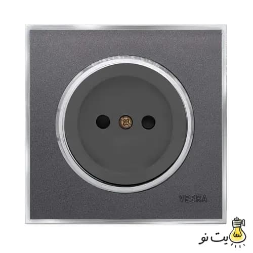 کلید و پریز ویرا مدل آلفا کلاسیک نوک مدادی استیل (مات) — تصویر ۴
